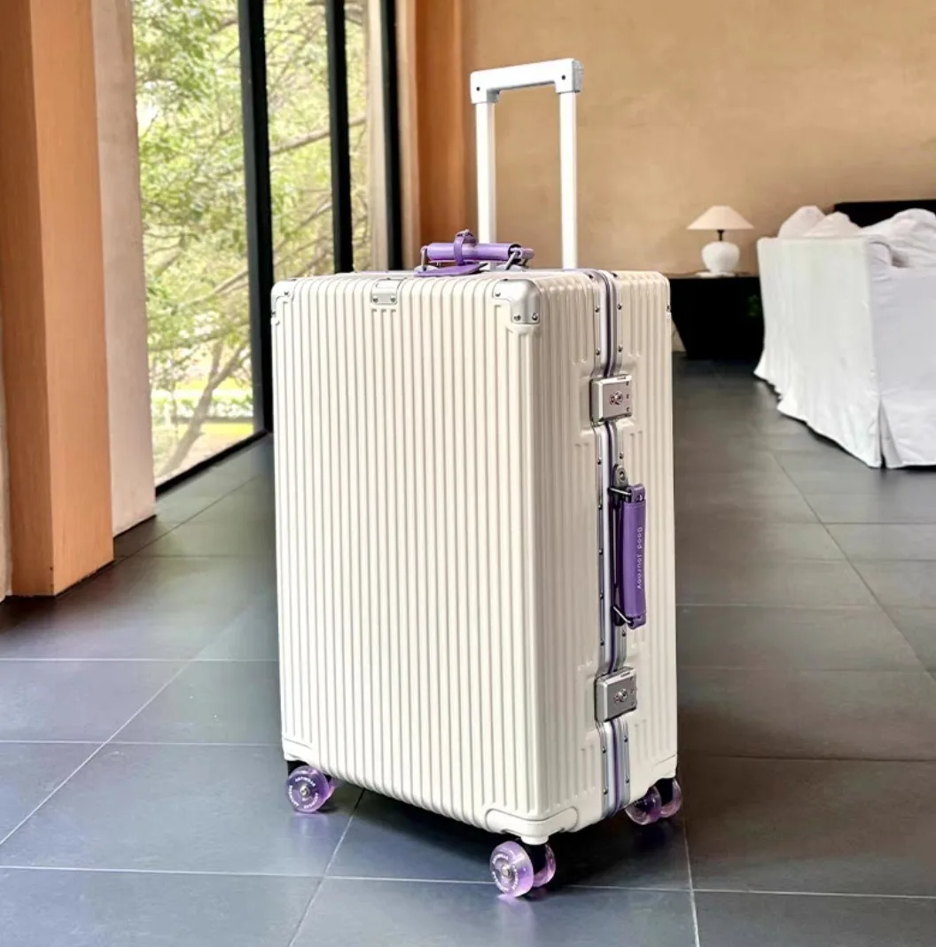 Aluminum Frame Carry On Luggage - カラフルな静音キャスター付き、TSAロック対応のアルミフレーム製、20インチの機内持ち込み可能な高品質なキャスター付きスーツケース。
