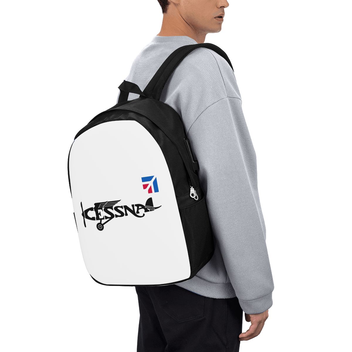 Backpacks - セスナロゴバックパック旅行ノートブックバッグコンピュータ大学生スクールバッグラップトップショルダーバッグ男性女性用