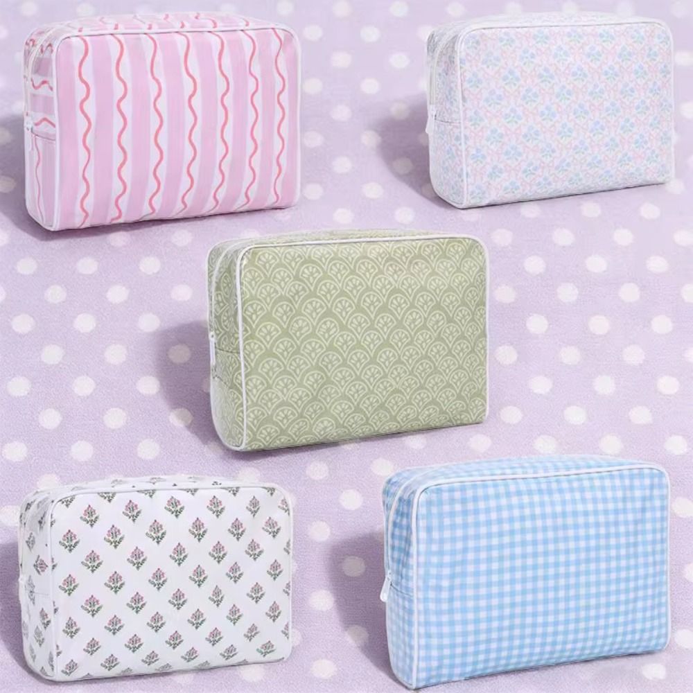 Cosmetic Bags - ポリエステル製PVC化粧ポーチ、二重構造、カラープリント、防水、持ち運び可能、コスメ収納、アウトドア旅行用