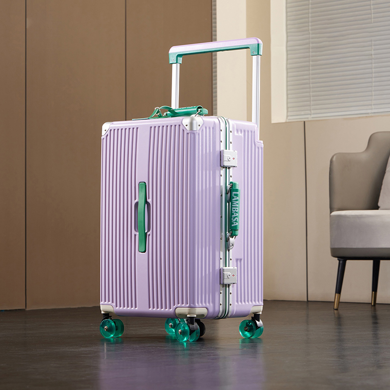 Spinner Wheel Rolling Suitcase 20 Inch - 幅広ハンドル付き、キャスター付きスーツケース、アルミニウムフレーム、旅行用トロリーケース、20インチ、機内持ち込み可能、5輪、大容量、28インチ。