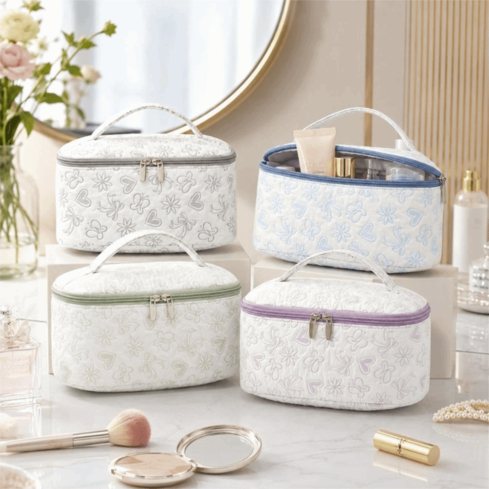 新しい大容量メイクアップバッグ 花柄 ファッションコスメ収納 - Cosmetic Bags のレビューと価格