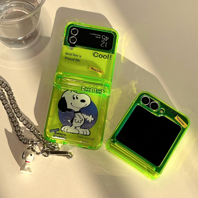 かわいい漫画ピーナッツスヌーピー蛍光グリーンカードウォレット - Wallets のレビューと価格
