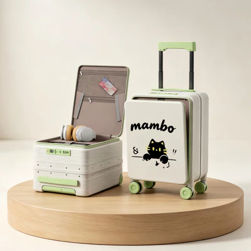 機内持ち込み可能なミニサイズの16インチスーツケース。前面開 - Aluminum Frame Carry On Luggage のレビューと価格