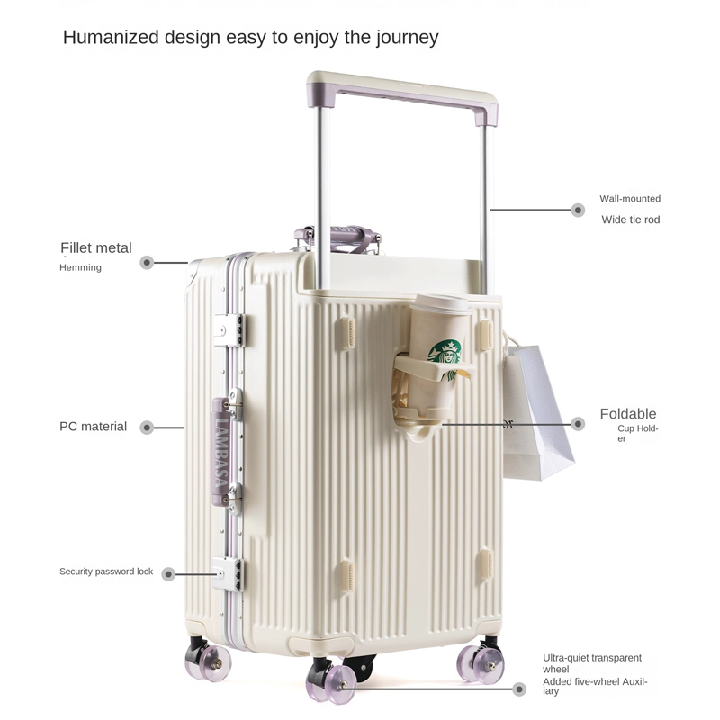 幅広ハンドル付き、キャスター付きスーツケース、アルミニウムフ - Spinner Wheel Rolling Suitcase 20 Inch のレビューと価格
